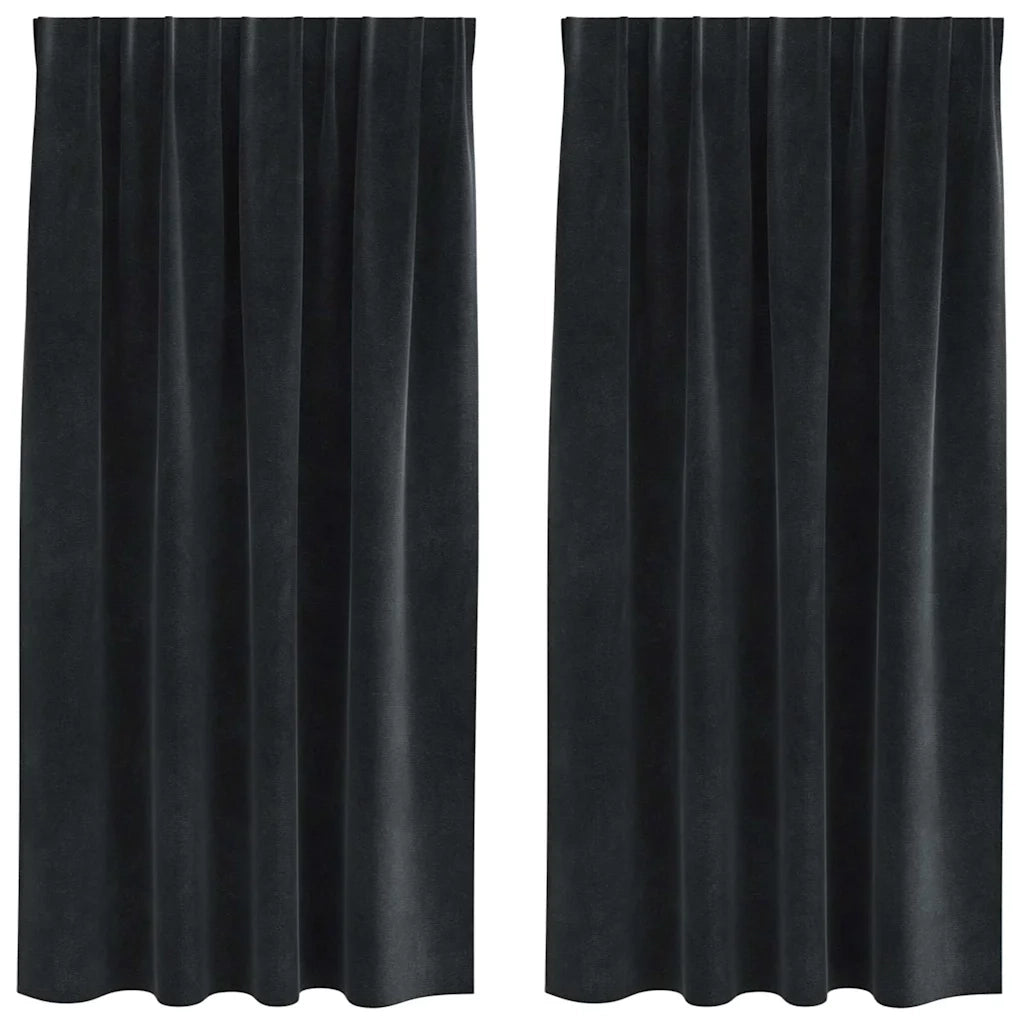 Tende oscuranti 2 pcs Nero 140 x 175 cm Velluto 4107169