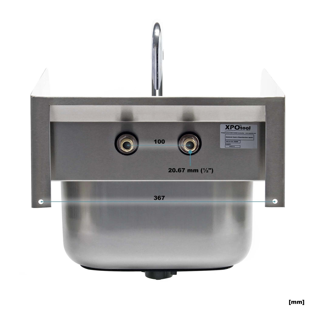 Lavello professionale quadrato acciaio inox Lavamani per ristorante bar