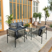 Sonneninsel 4 pezzi con tetto estraibile; effetto rattan; crema bianco