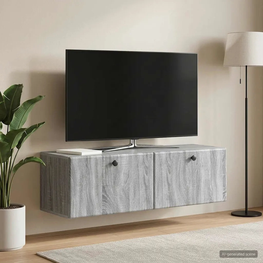 Mobile Porta TV da Muro 98 x 31 x 30 cm Sonoma grigio 899241