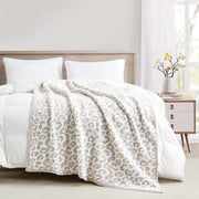 Deken Microvezel Omkeerbaar Ultra Zacht per Banco e Letto - Luipaard Beige - 127cm x 152cm - Caldo e Comodo