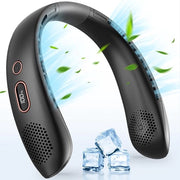Ventilatore portatile USB silenzioso senza bava con flusso d'aria 360° 3 velocità ricaricabile per ufficio casa viaggio esterno (Nero)