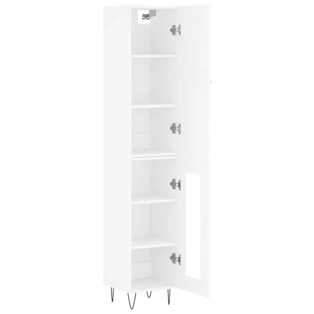 Buffet credenza cassettiera mobiletto mobile contenitore organizer cucina soggiorno salotto alto 34,5 x 34 x 180 cm legno ingegnerizzato bianco 02_0032346