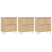 Credenze 3 pz | Madia | Buffet da pranzo | Armadio da pranzo Rovere Sonoma in Legno Multistrato