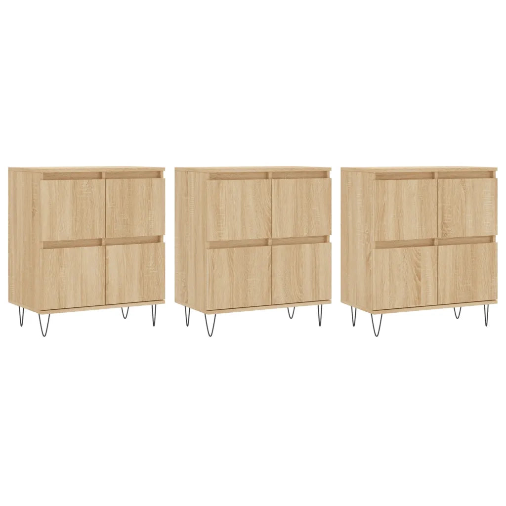 Credenze 3 pz | Madia | Buffet da pranzo | Armadio da pranzo Rovere Sonoma in Legno Multistrato