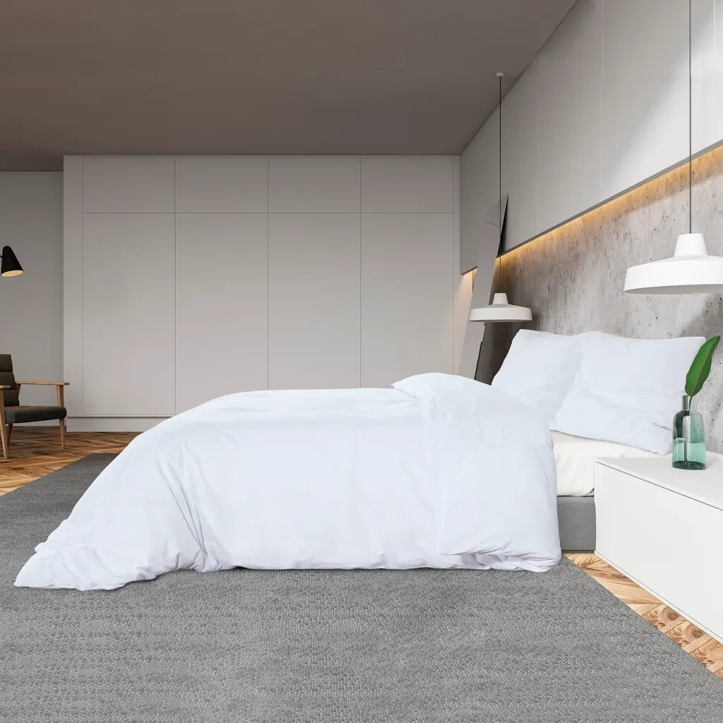 Set Copripiumino Bianco 200x200 cm in Microfibra Leggera 136018