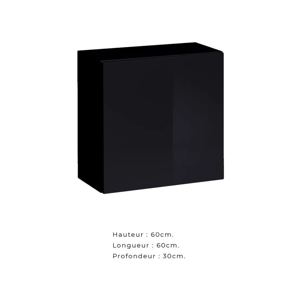 Set di mobili da salotto SWITCH XXVI – Rovere e nero – LED integrati & sistema Push to Open