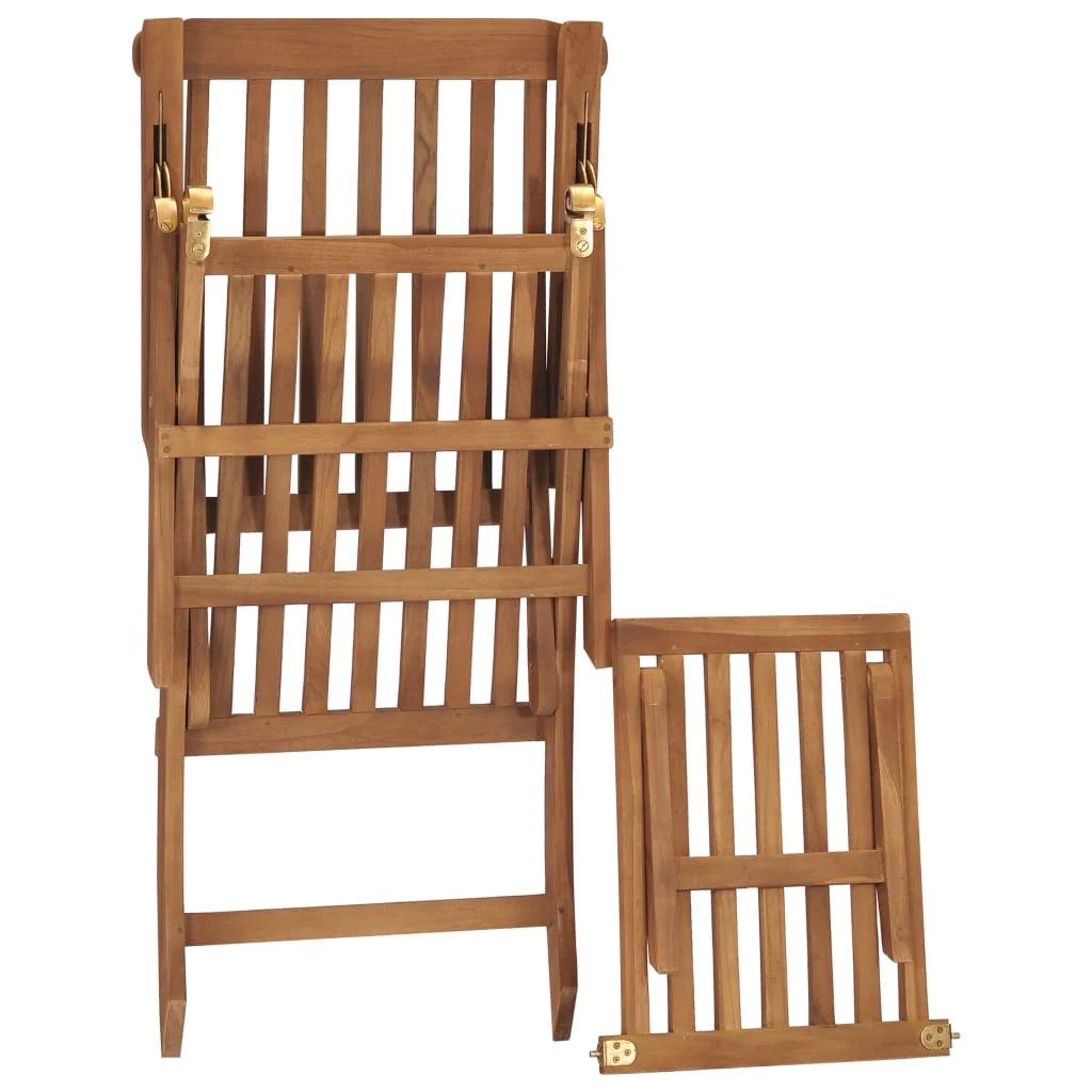 Lettino prendisole sedia a sdraio lettino prendisole letto da giardino mobili da esterno per patio con cuscino bianco crema legno massello di teak 02_0012304