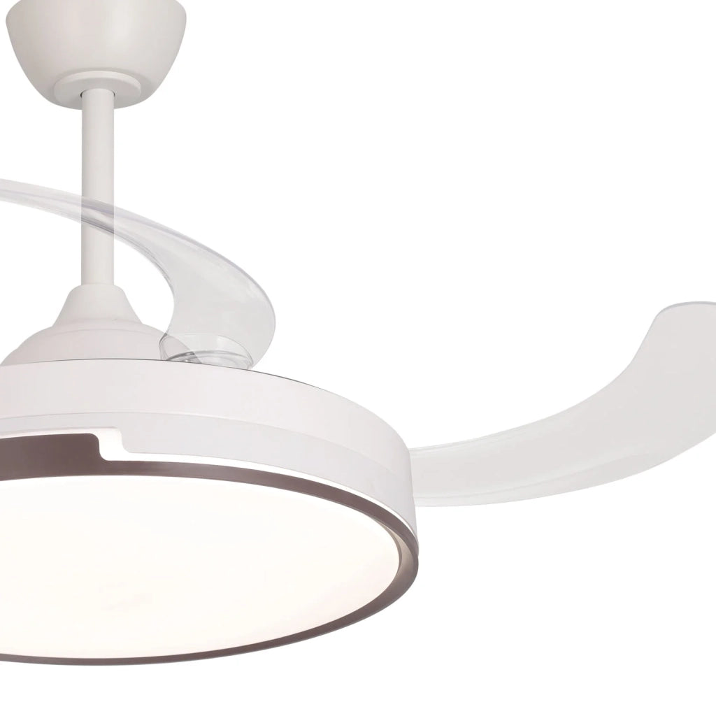LÚZETE - VENTILATORE DA SOFFITTO LED 48W REGOLABILE CON 4 PALE PIEGHEVOLI SKYLER