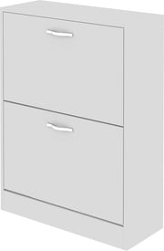 Cassettiere per scarpe con 2 coperchi per la conservazione delle scarpe - Organizzatore in legno bianco