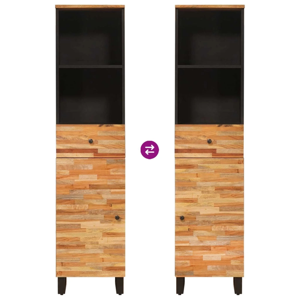 Mobiletto da bagno moderno in legno di mango pratico contenitore 38 x 33 x 160 cm stile contemporaneo legno marrone 02_0057820