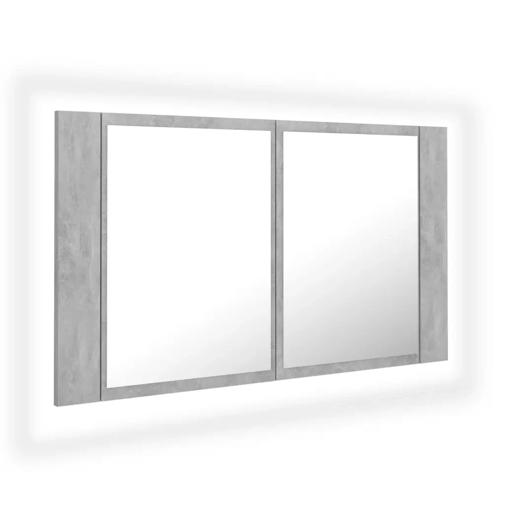 Armadietto a Specchio | Armadio da bagno con Luci LED Grigio Cemento in Acrilico