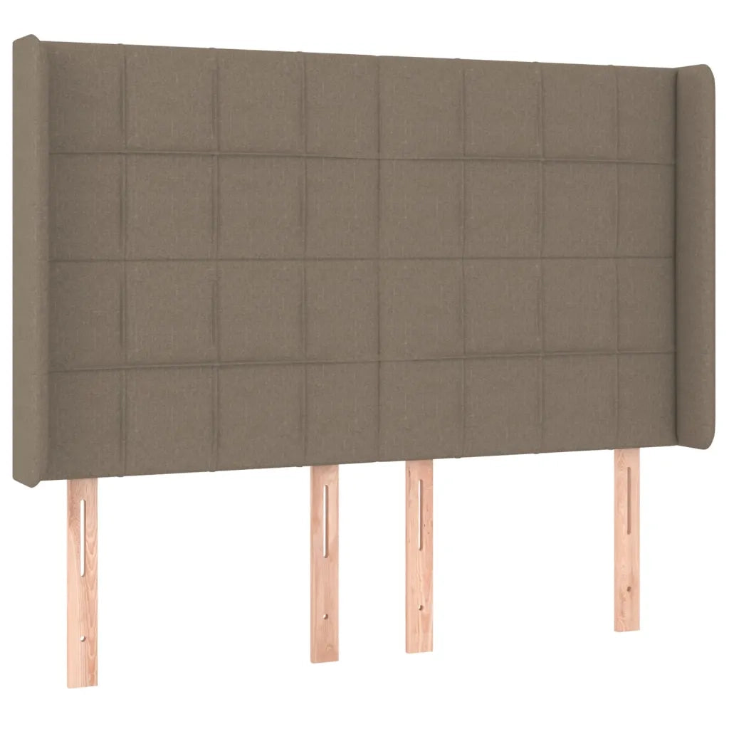 Letto a Molle con Materasso e LED Tortora 140x190 cm in Tessuto