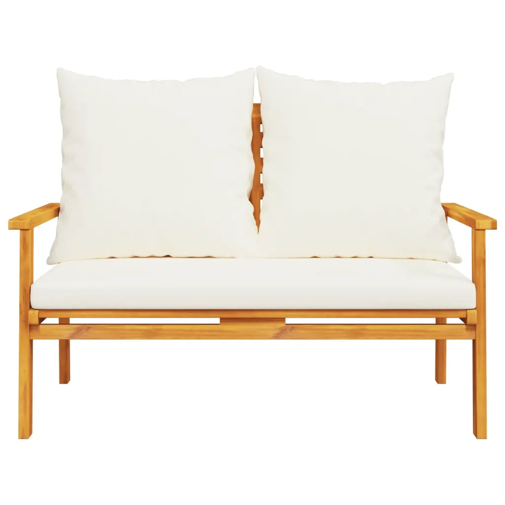 Set Salotto da Giardino 4pz con Cuscini Legno Massello Acacia