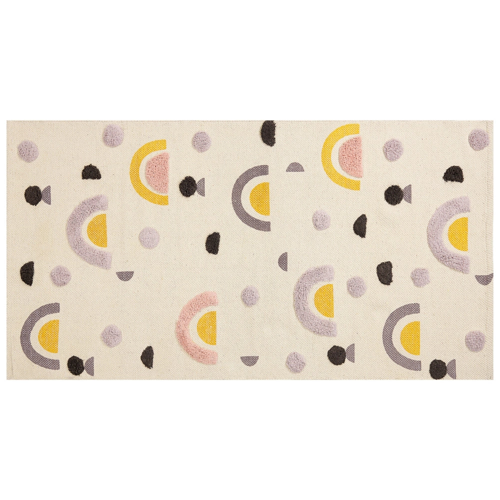Tappeto per bambini con motivo arcobaleno multicolore 80 x 150 cm cameretta motivo divertente