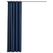 Tende Oscuranti | Tende Blackout con Ganci Effetto Lino Blu 290x245 cm