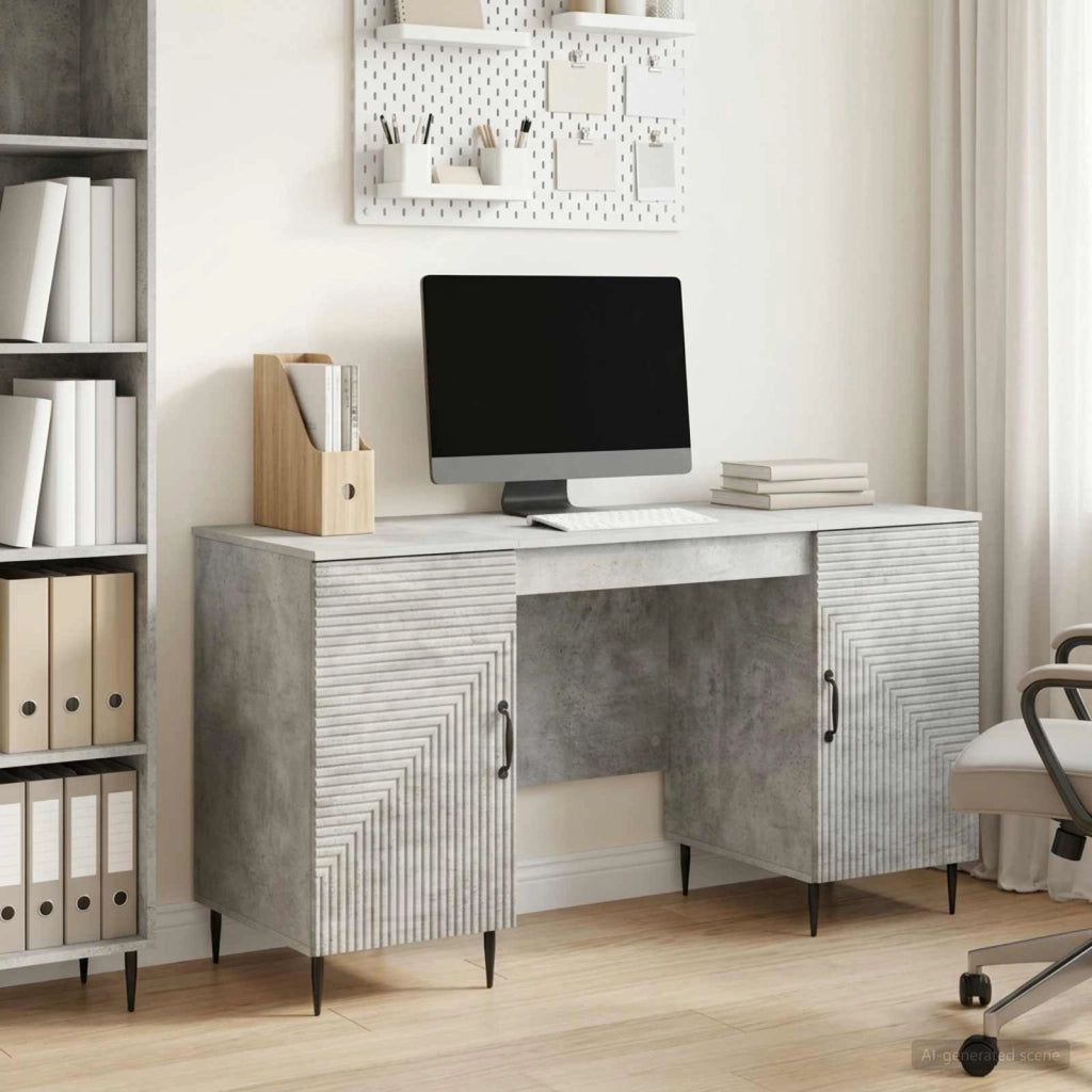 Scrivania Grigio Cemento 142,5 x 50 x 75 cm 3414606