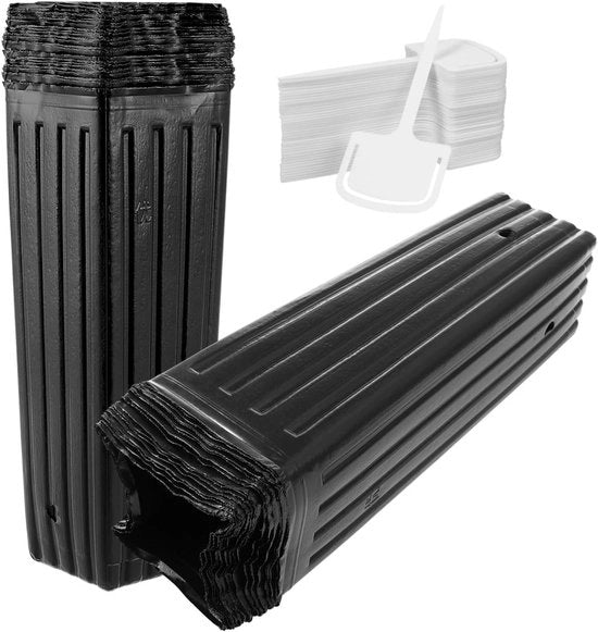 Contenitore per Semi 60 Unità - Contenitori per Semi in Plastica - Contenitori per Semi - Vaschette per Piante - Con Fessure di Drenaggio - Inclusi Etichette per Piante - Contenitori per Semi