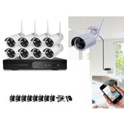 Trade Shop - Kit Videosorveglianza Wireless Dvr Nvr 8 Canali 8 Telecamera Wireless 3.6mm -