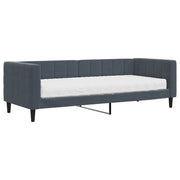 Divano letto | Sof¨¤ letto | Letto singolo con Materasso Grigio Scuro 80x200 cm in Velluto