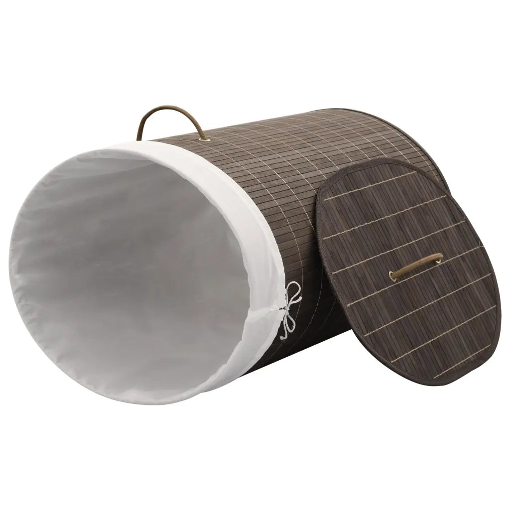Cesto Portabiancheria in Bamb¨´ Ovale Marrone Scuro CFW6978682