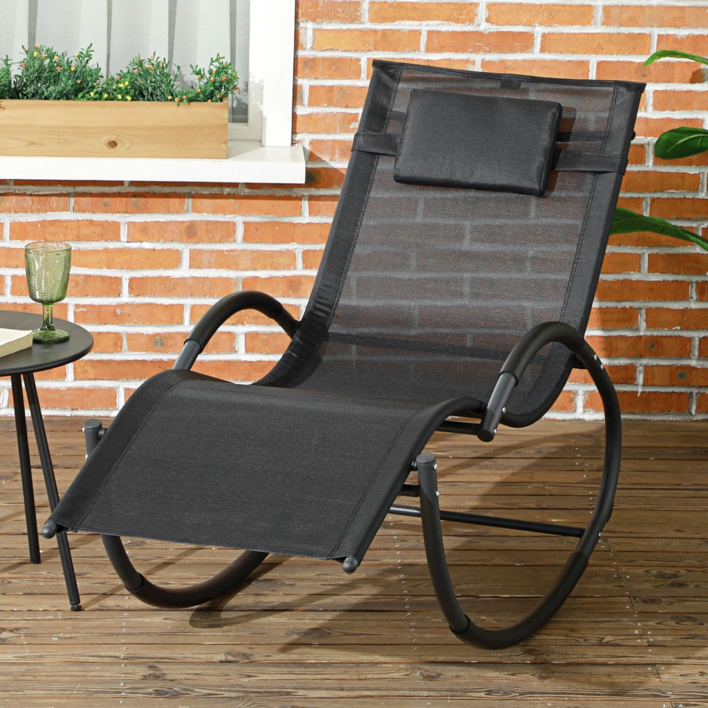 Sedia da Giardino Zero-Gravity ¨C Zephmum ¨C Polipropilene Nero 155x61x88