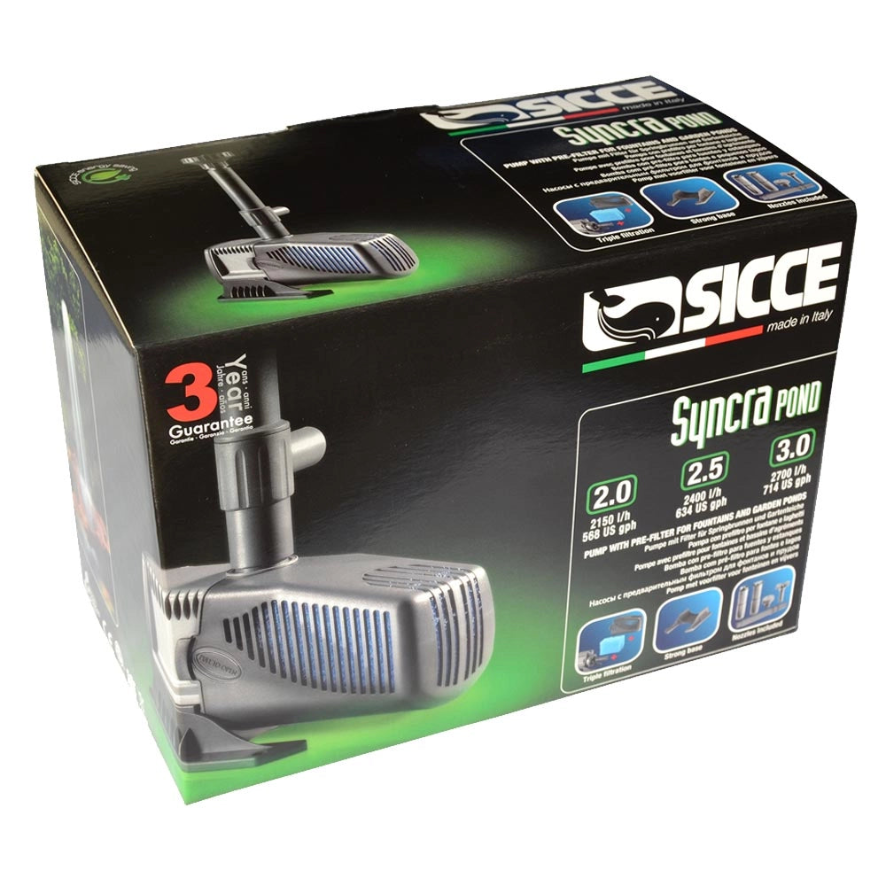 Sicce pompa laghetto syncrapond 2.5 filtrazione giochi 2400 litri ora