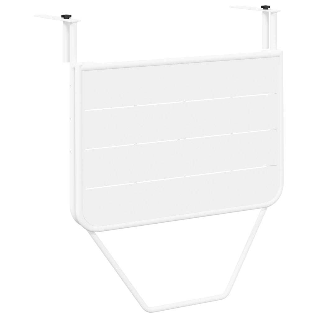Tavolo da Balcone Pieghevole White 60x40 cm in Acciaio