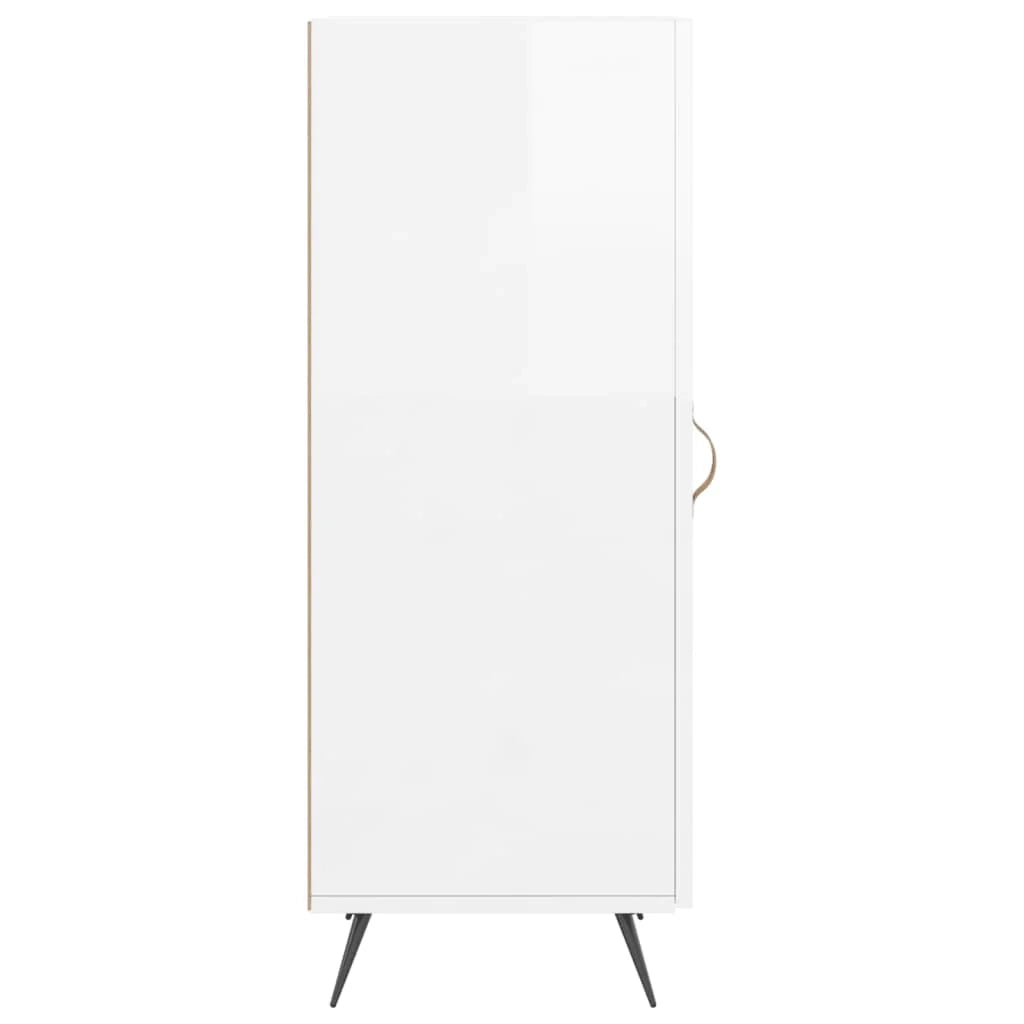 Buffet credenza cassettiera mobiletto mobile contenitore organizer per cucina soggiorno finitura lucida 34,5 x 34 x 90 cm legno ingegnerizzato bianco 02_0030635