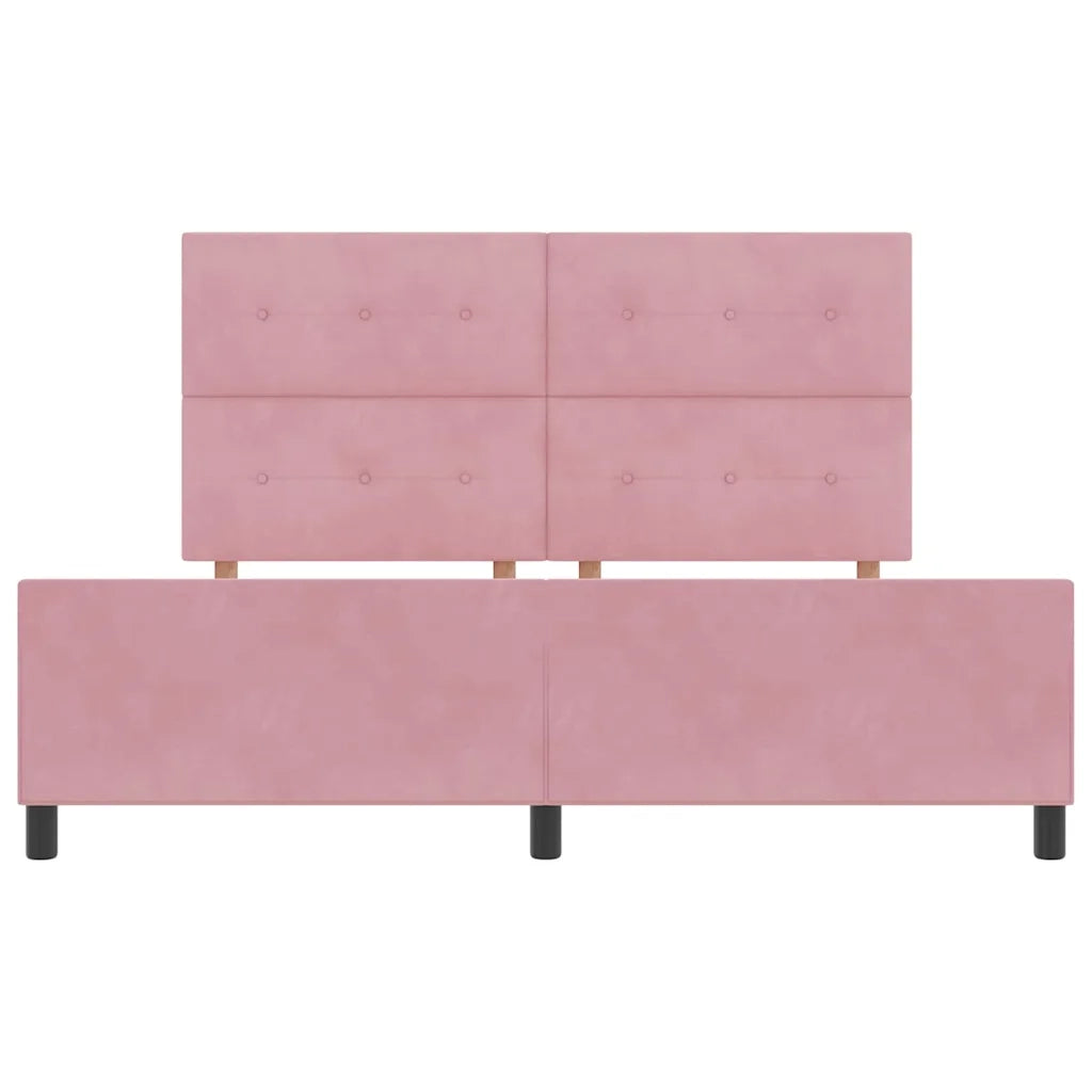 Letto a molle con testiera Rosa 180 x 200 cm Velluto