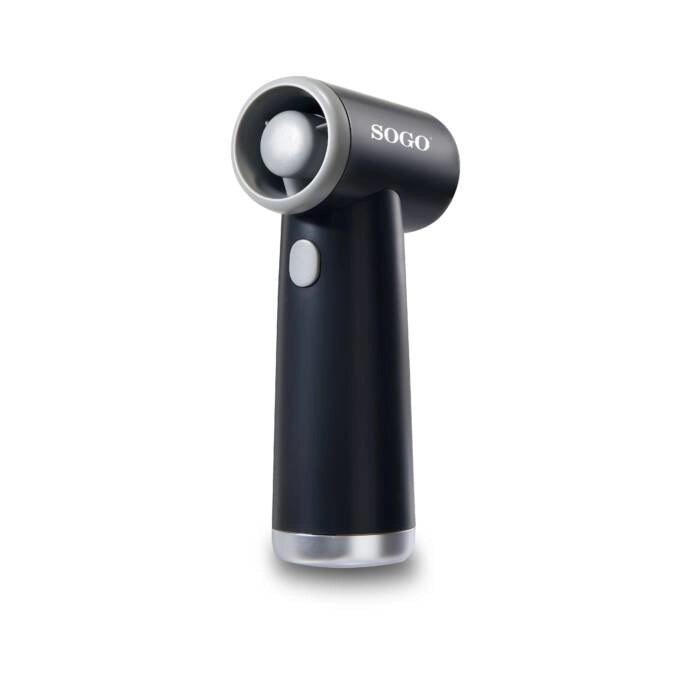 Ventilatore portatile ricaricabile da mano, motore BLDC 40000 RPM, batteria 2500mAh autonomia 7 ore, 3 velocità - SOGO