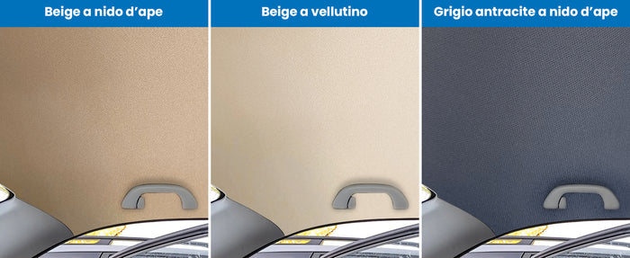 Kit Riparazione Tessuto Cielo Auto - Nido D'ape Beige Con 1 Colla a Pennello - Misura 1,50 x 3 m - Adatto anche per Pannelli Portiere e Pantoni