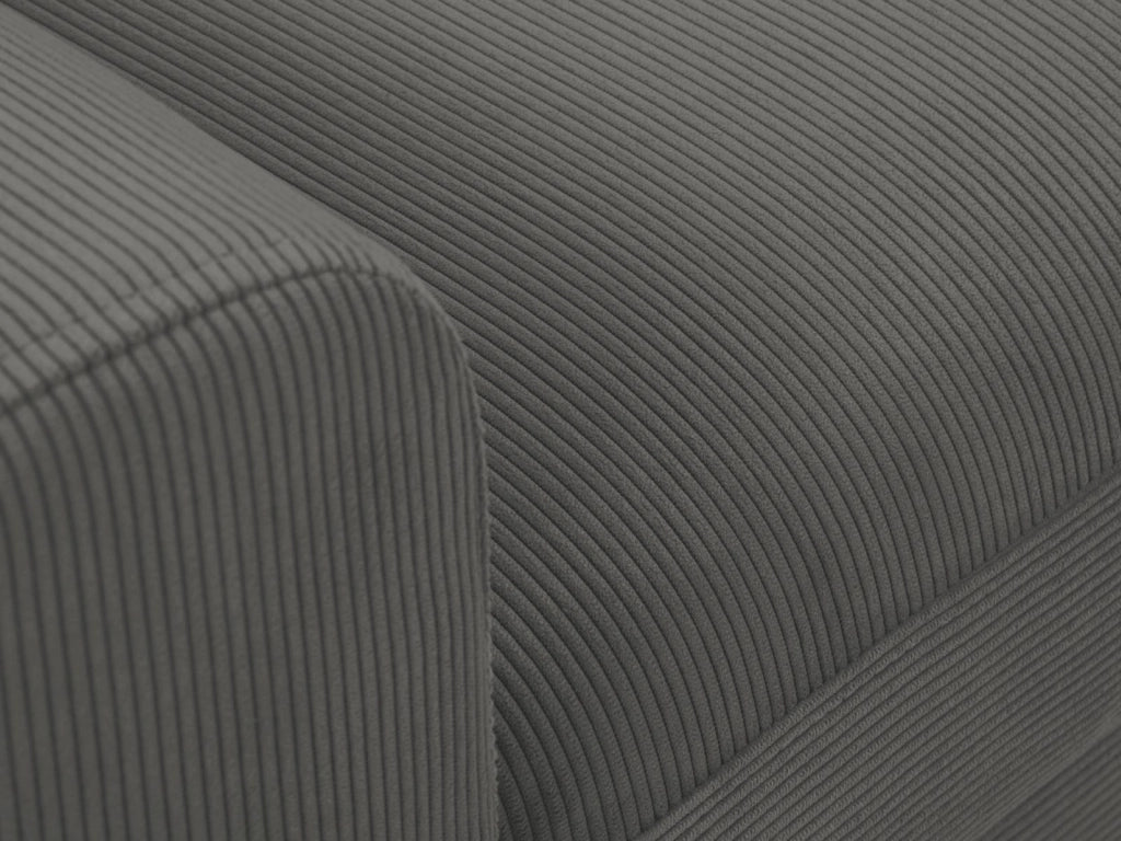 Cosmopolitan Design - Divano convertibile angolare destro con contenitore "Kyoto" 4 posti in velluto a coste grigio 
