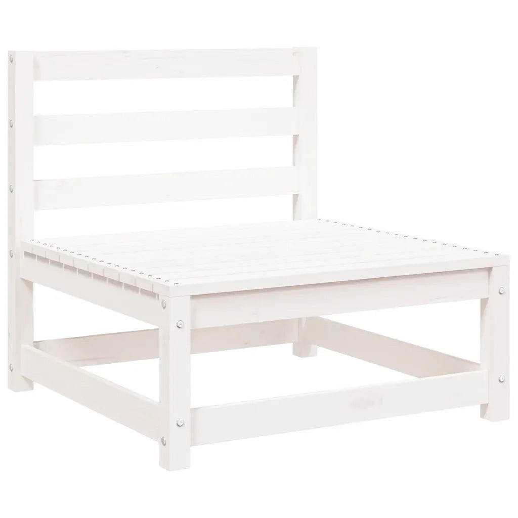 Set Divani da Giardino 2 pz Cuscini Bianchi Massello di Pino 805746