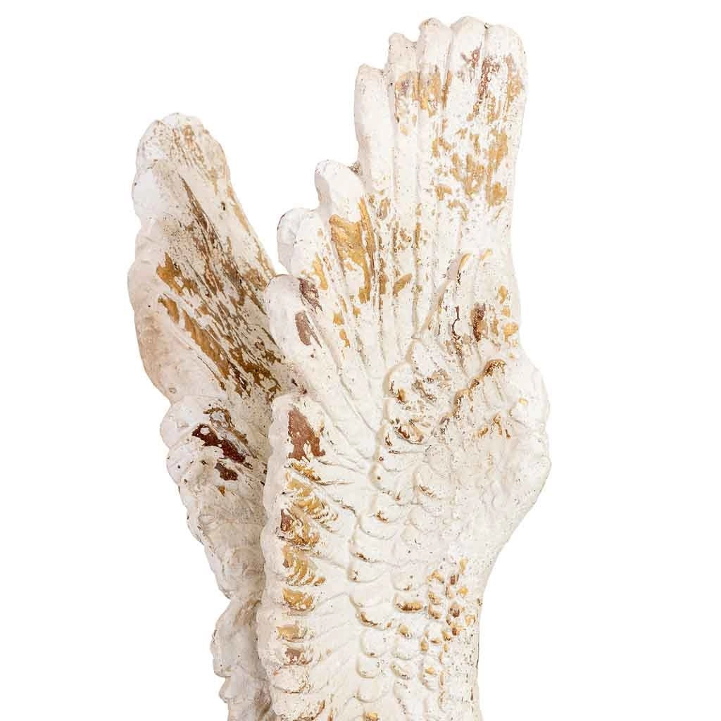 Figura decorativa angelo in magnesio bianco 32x30x95,5h cm