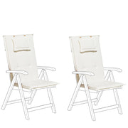 Set di 2 cuscini per sedie da giardino Cuscino per schienale in poliestere bianco sporco Cuscino per esterni dal design moderno