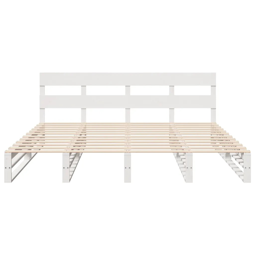 vidaXL Giroletto senza Materasso Bianco 200x200 cm Legno Massello Pino