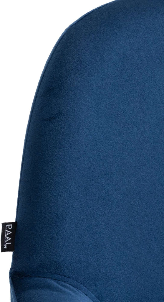 Sgabello Braga in velluto blu,nero