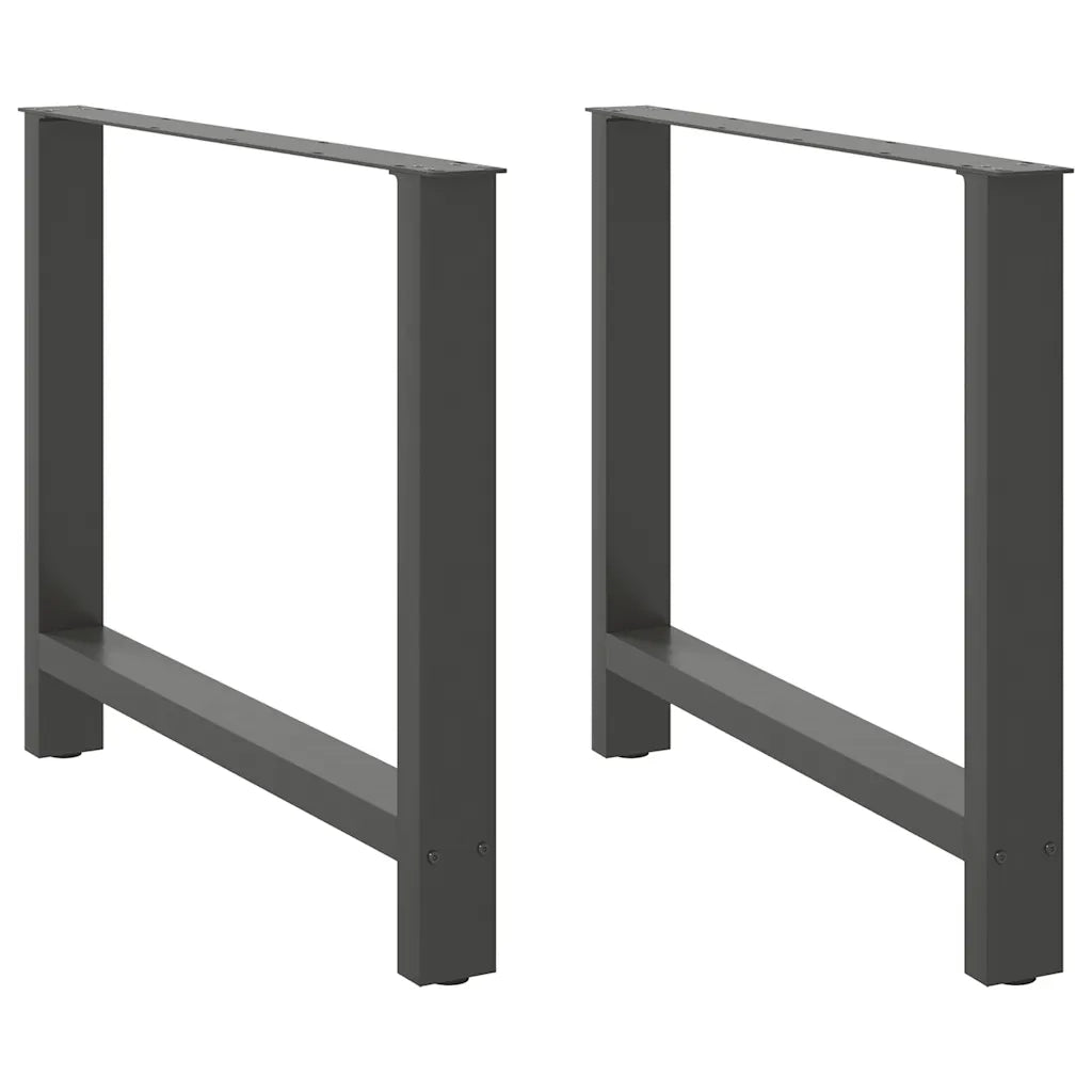 Gambe per tavolo da pranzo antracite 2 pz 90x(72-73) cm in acciaio