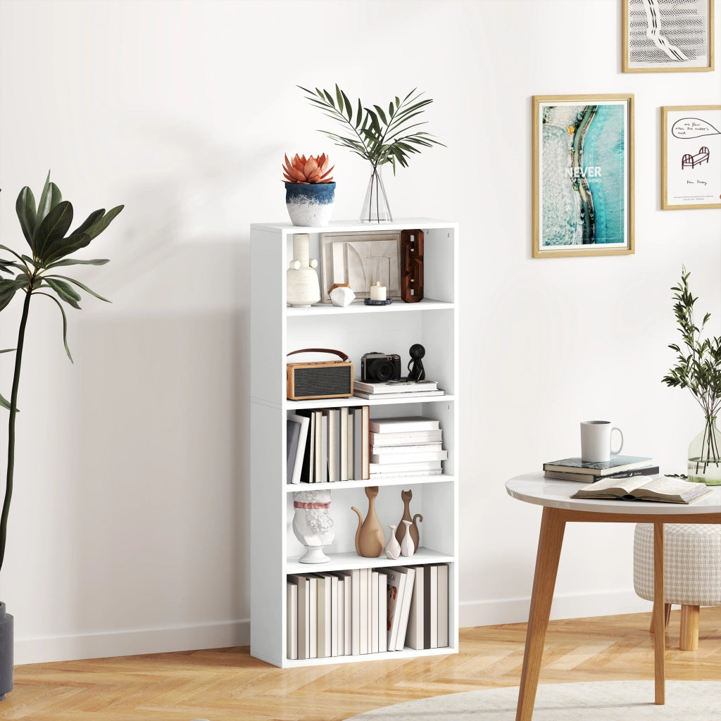 Libreria con 3 Ripiani Aggiustabili ¨C zephmum ¨C 60x24x133,5 cm Bianco