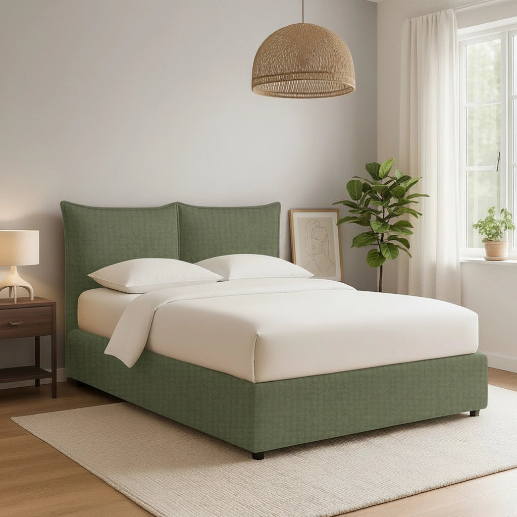 Uckfield, Letto Matrimoniale Sfoderabile Made in Italy, Verde