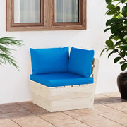 Divano Angolare da Giardino su Pallet e Cuscini Legno di Abetecod mxl 96504