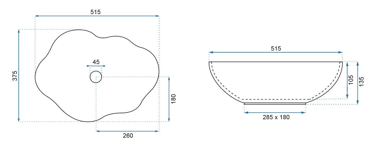 Lavabo Da Appoggio Rea Pearl Gold Edge