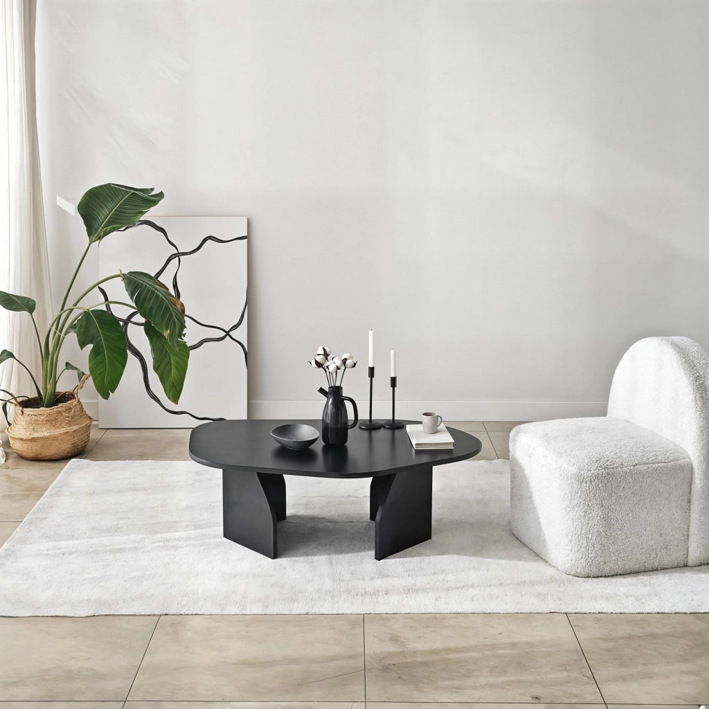 Tavolino in legno "Rock" 100 x 60 x 35 cm - Nero