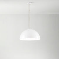 Sospensione Contemporanea Bell Metallo Bianco Vetro 1 Luce E27