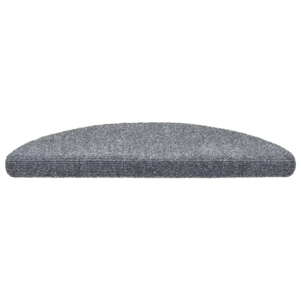 Tappetini per scale autoadesivi 15 pz 56x17x3 cm Grigio chiaro semicircolari 132693