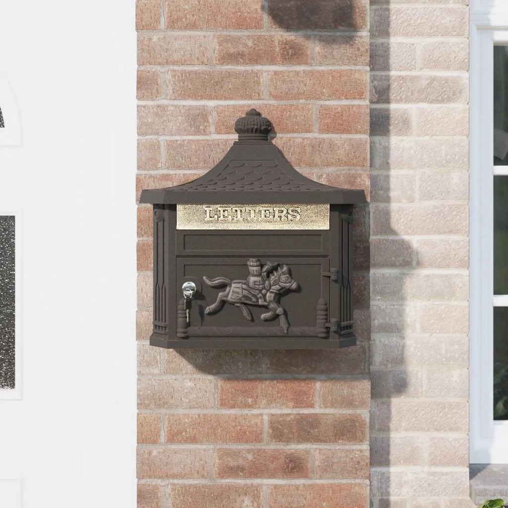 Cassetta Postale da Muro con porta Bronzo 40,5 x 16 x 45 cm