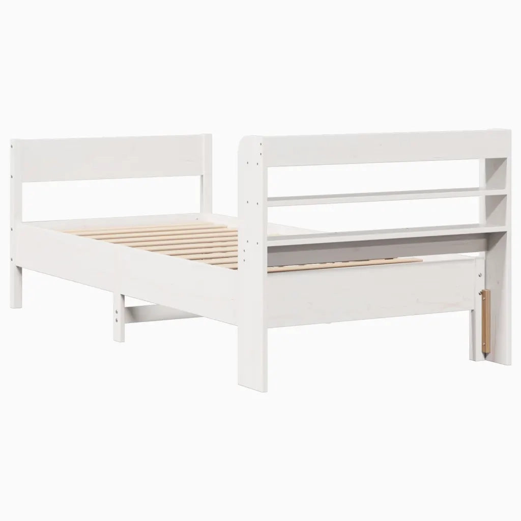 Letto senza Materasso Bianco 90x200 cm Legno Massello di Pino