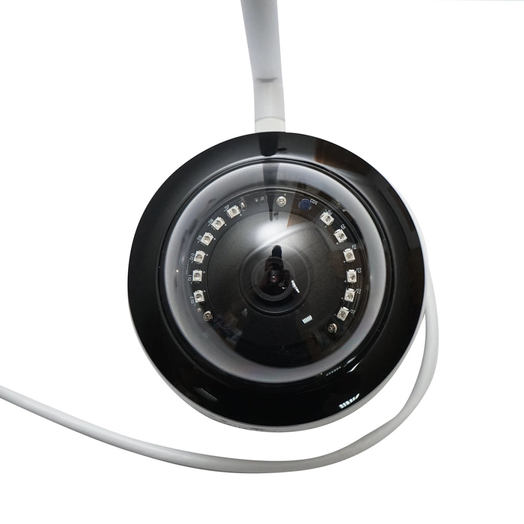 Telecamera di sorveglianza 5 MP, P2P WIFI 2.4GHz, rotazione 360° PTZ con sensore di movimento, rilevamento umano e applicazione iCSee
