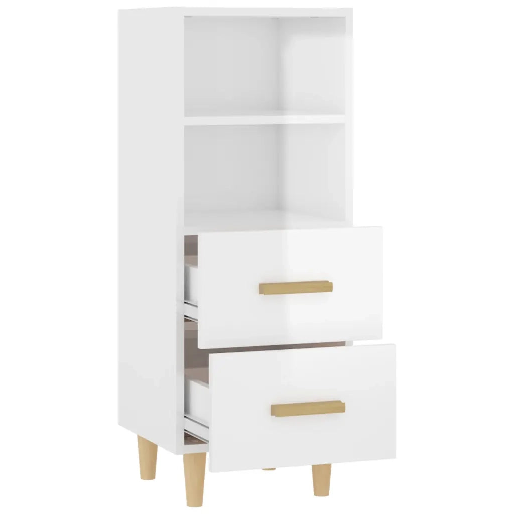 Credenza-Buffet-Armadio da cucina 34,5x34x90 cm in Legno Multistrato Bianco Lucido 278410